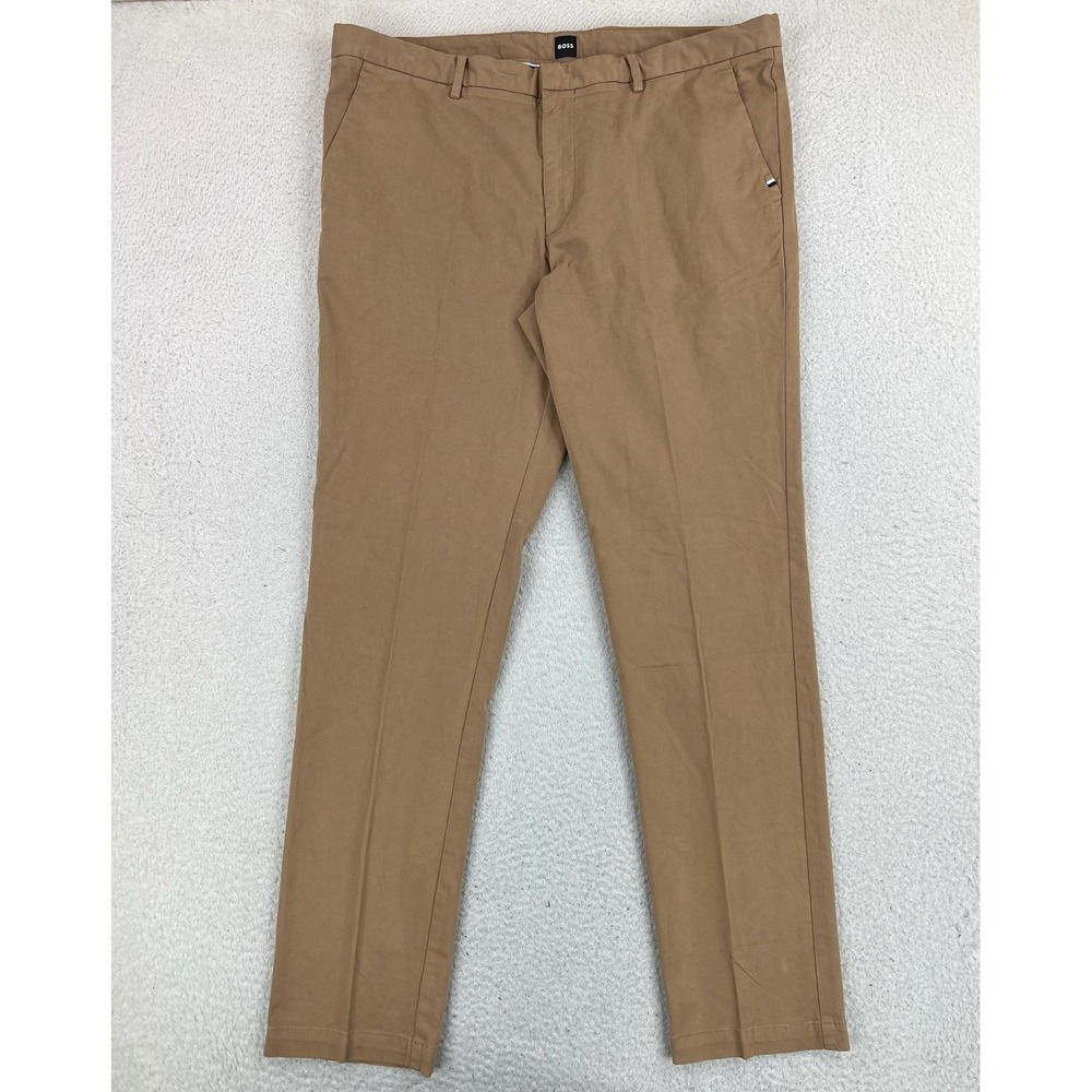 Hugo Boss Pants Mens 38x32 Beige Kaito Slim Fit Stretch Chino Casual Office